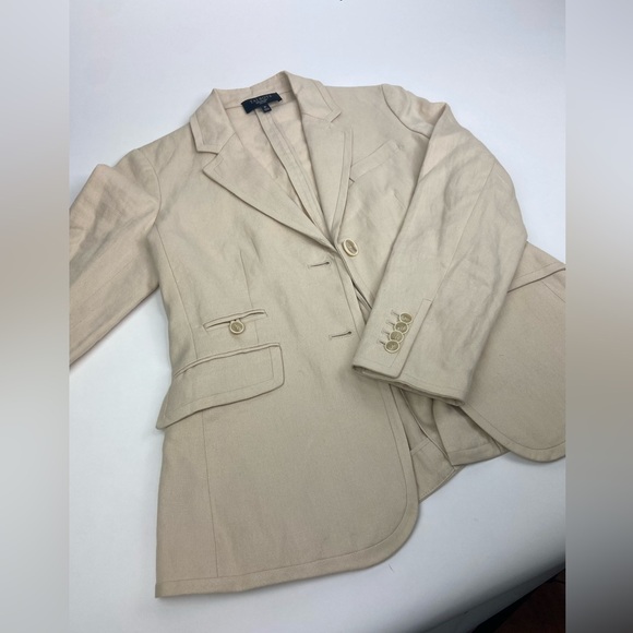Talbots khaki linen blend blazer - Picture 5 of 5
